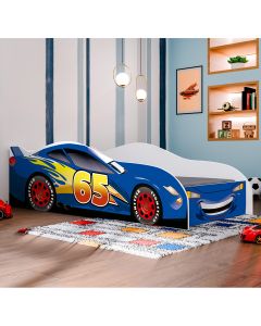 Mini Cama Juvenil Carro Personagem - Carro Azul / Cama Infantil