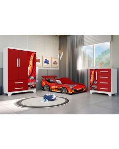 Quarto Infantil Completo 3 em 1 Gd Moveis - Vermelho